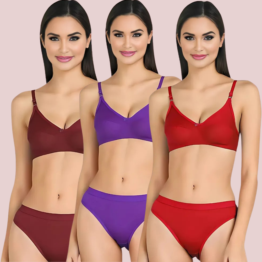Cotton Cloud Comfort Bra Set – 3-Pack